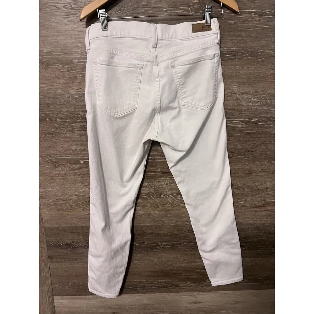Polo Jeans Ralph Lauren Jeans Skinny Pants Womens Sz 30 White Khaki Denim - Image 7