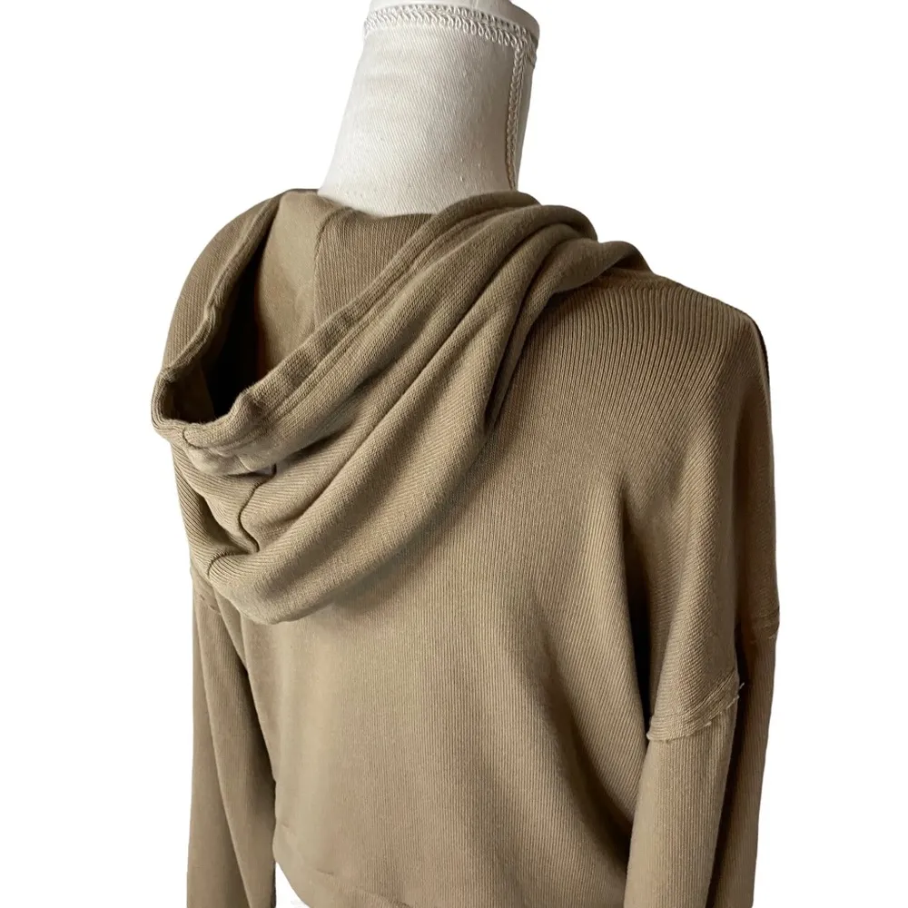 Free People Beach Cropped Raw Edge Hoodie Small - Image 5