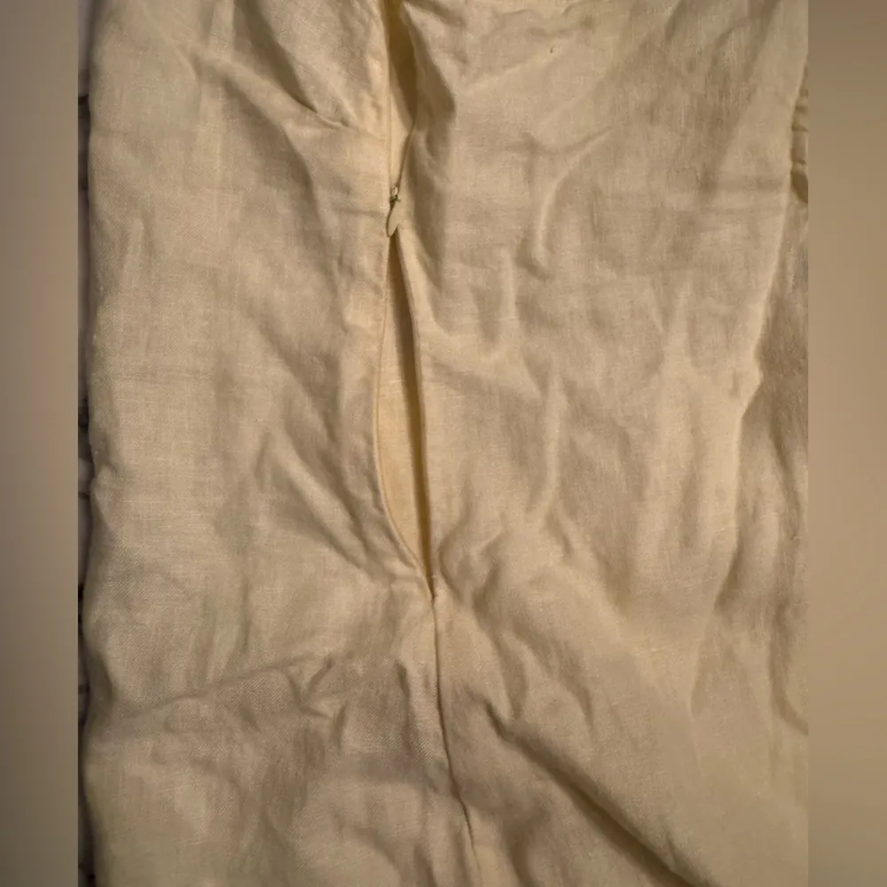 NWT MADEWELL Mini Dress Women 00 Yellow Linen Cross Back A-Line Broken Zipper - Image 5