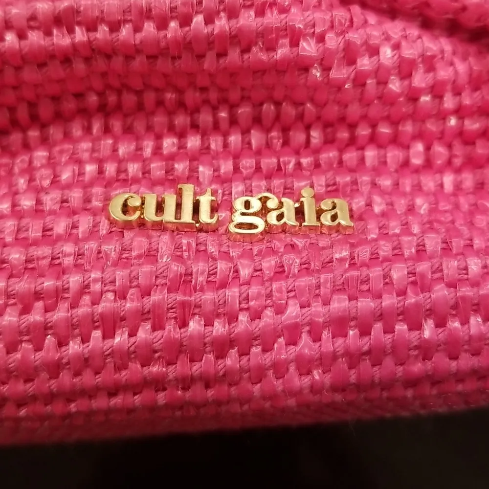 💕CULT GAIA💕 Banu Mini Tote Bag Raffia Half Moon ~ Qajar Rose Pink NWT - Image 13