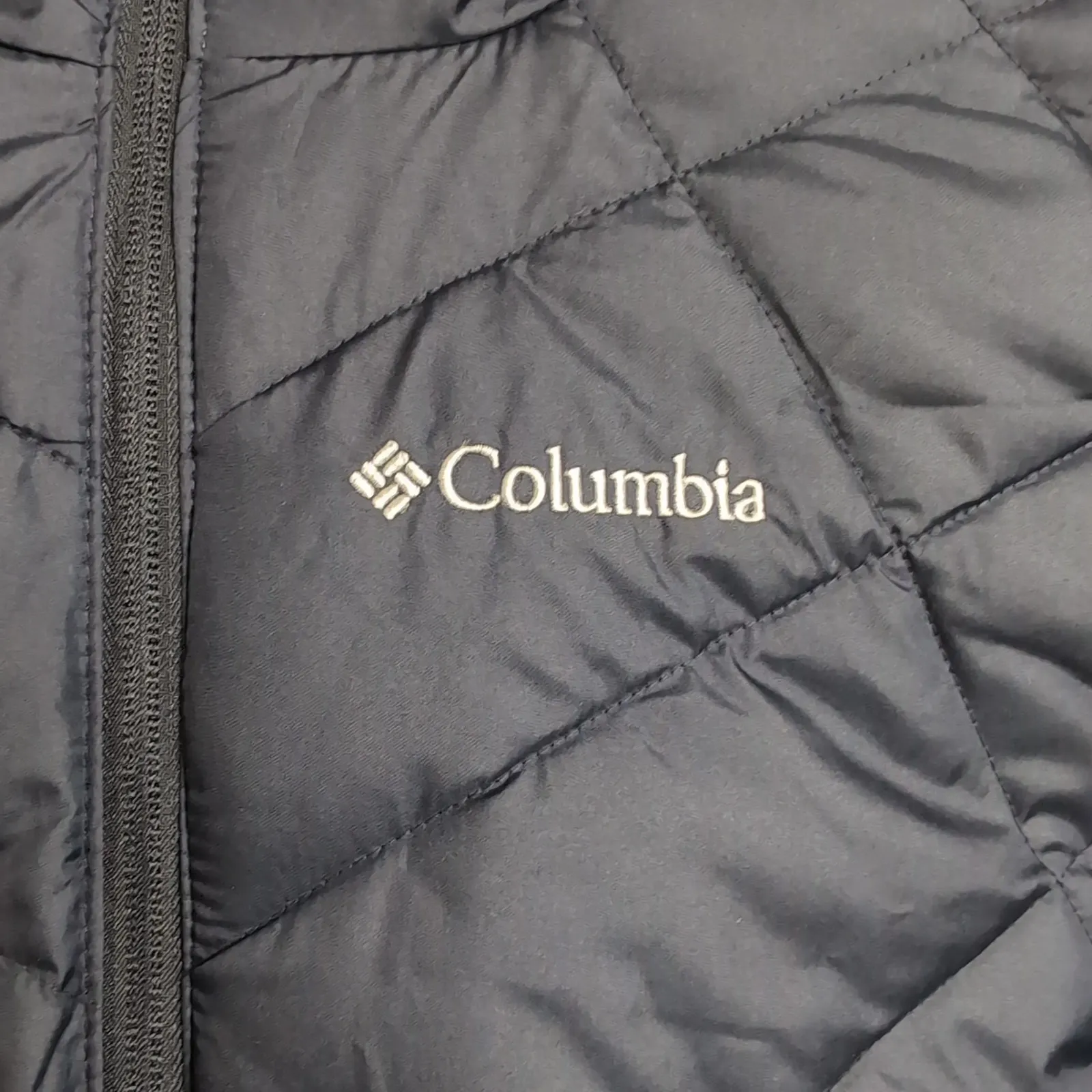 NWT Columbia Heavenly Hooded Puffer Jacket L Collegiate Navy Blue Omni-Heat - Image 5