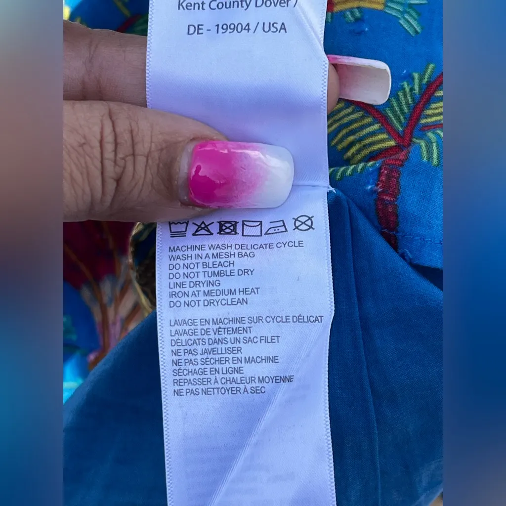 Farm Rio Embellished Lace Up Ocean Stories Printed Swiss Dot Cotton Mini Dress - Image 13