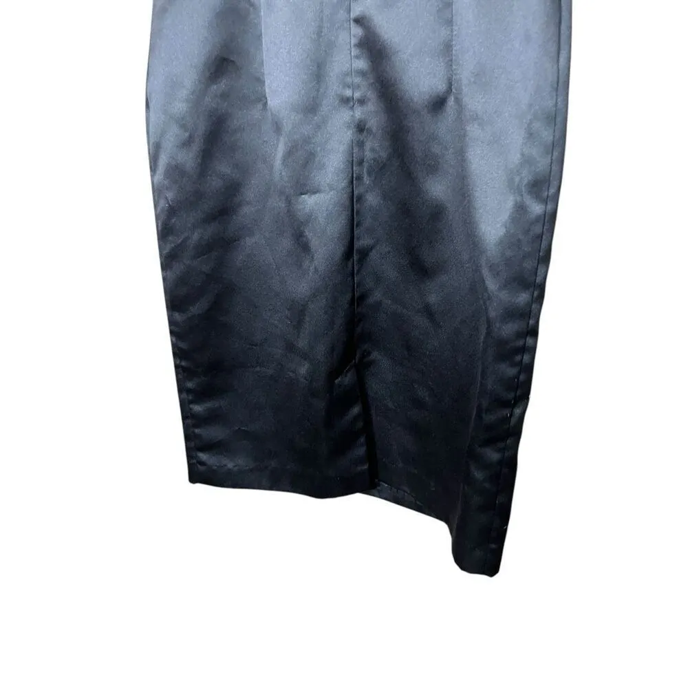 Vintage Xscape 90s Black Pink Satin Formal Mini Dress size 6 - Image 6