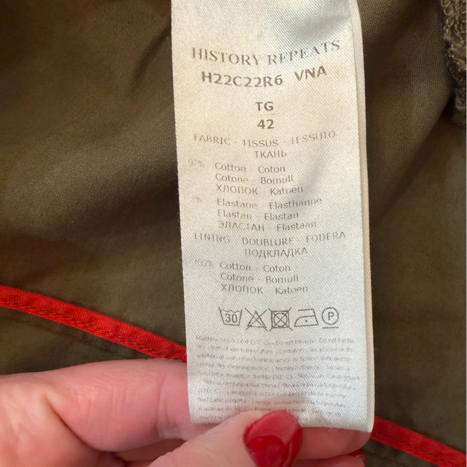 History Repeats Sequin Olive Green Military Style Blazer Size undefined - Image 5