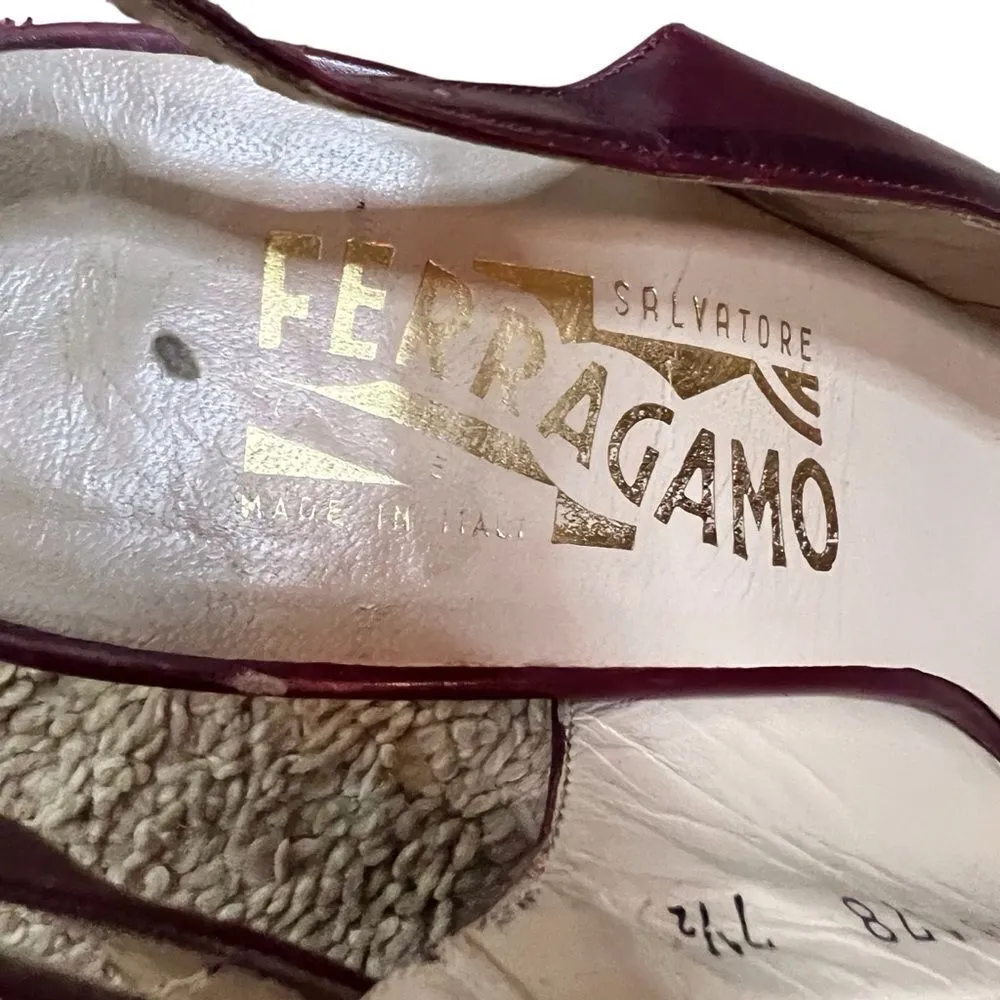 Salvatore Ferragamo Vintage Womens Kitten Heel Strappy Heel Size 7.5‎ Flawed - Image 6