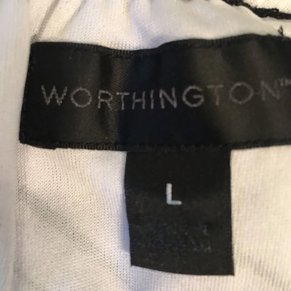 Worthington Black & white Double layered side slit Silky Maxi skirt - Image 4