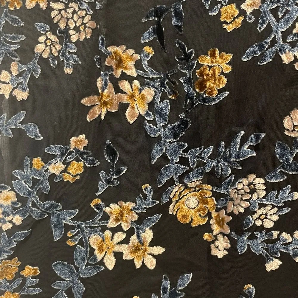 Lulus NWT Evenings With You Dark Teal Floral Burnout Velvet Asymmetrical Dress M - Image 10