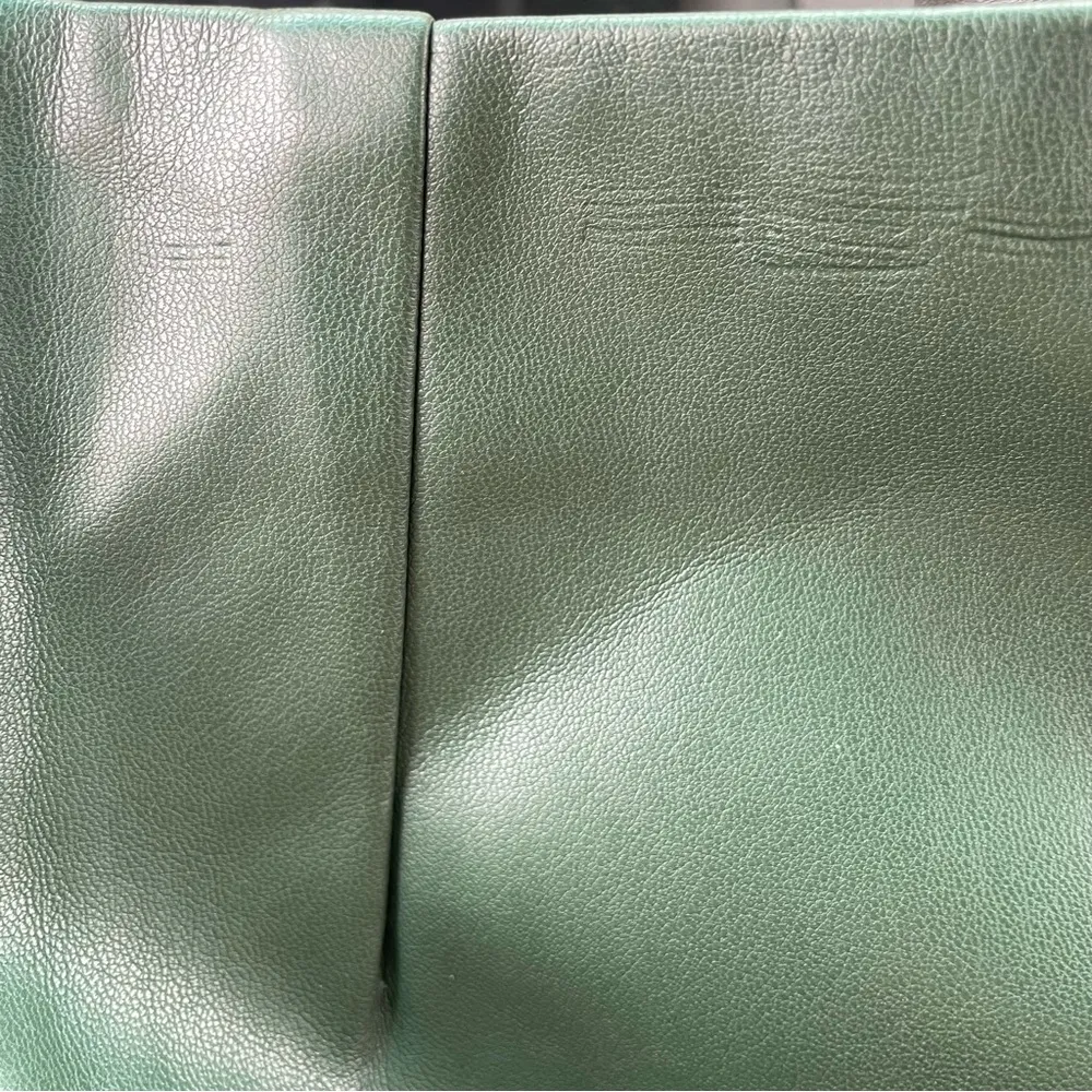 NWT Ann Taylor Womens Skirt Olive Green Faux Leather Wrap Pencil Size 10 - Image 9