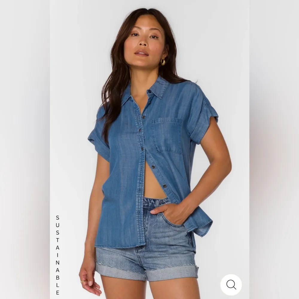 NWT Velvet Heart Edison Shirt Small Chambray Blue Button Up Country Western Boho - Image 2