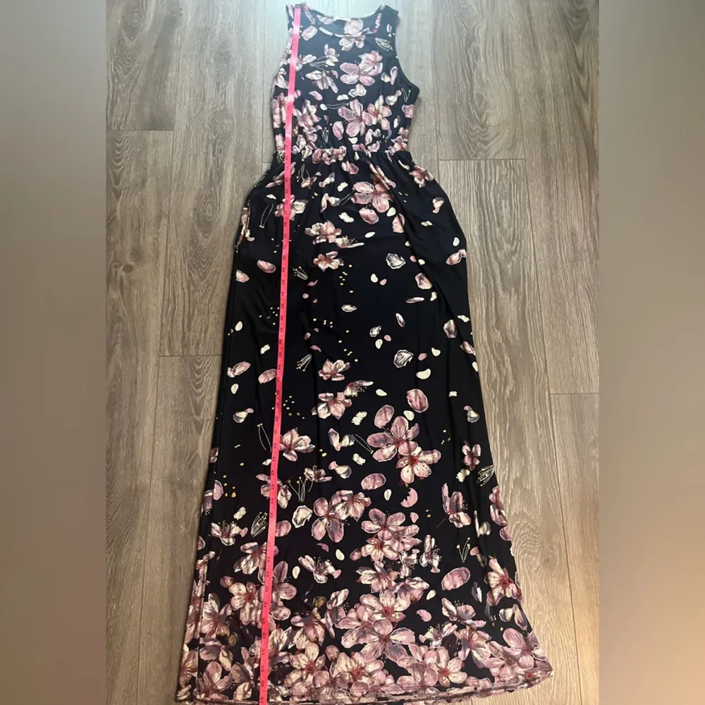 Egs by Éloges Navy Blue Floral Sleeveless Maxi Dress Size M Size M - Image 5