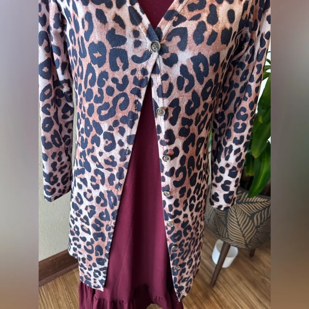 Zenana Outfitters Ruffle Round Neck Shirt Dress Burgundy Small - Image 6