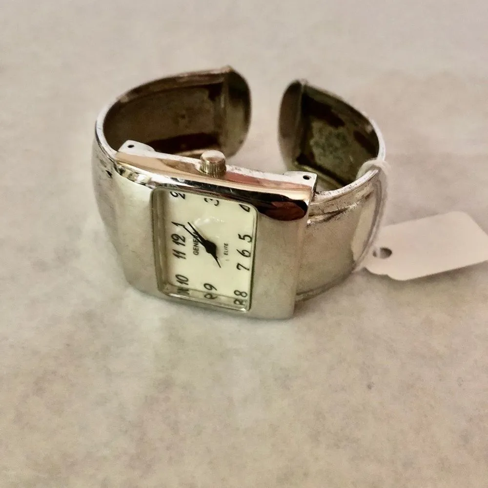 Lot of 3 1 Cuff Watch and 2 Bracelet Silver - Image 2