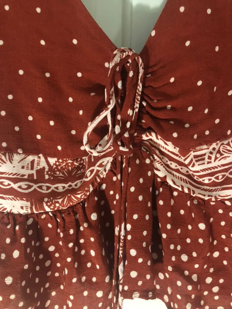 Free People Red Pattern Top - Image 3