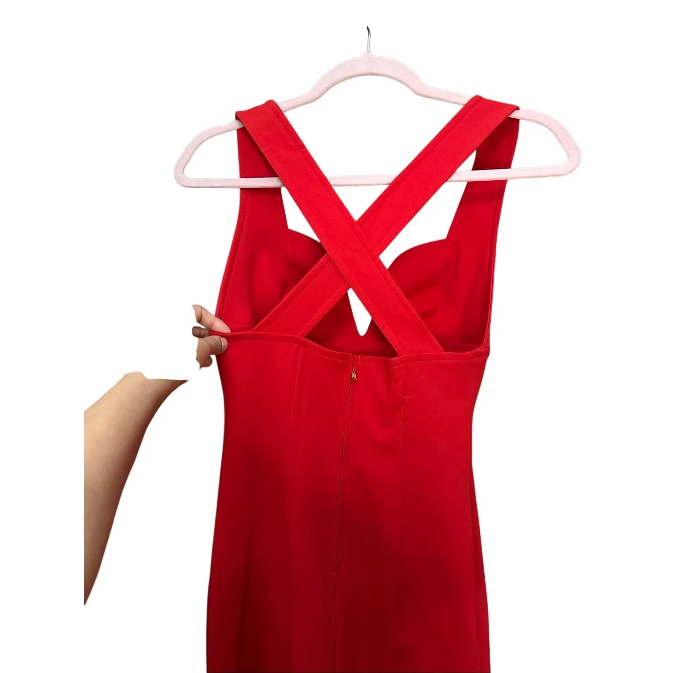 JILL JILLSTUART Long Bodycon Red Dress Brides Maid Wedding Guest Prom Size 0 - Image 5