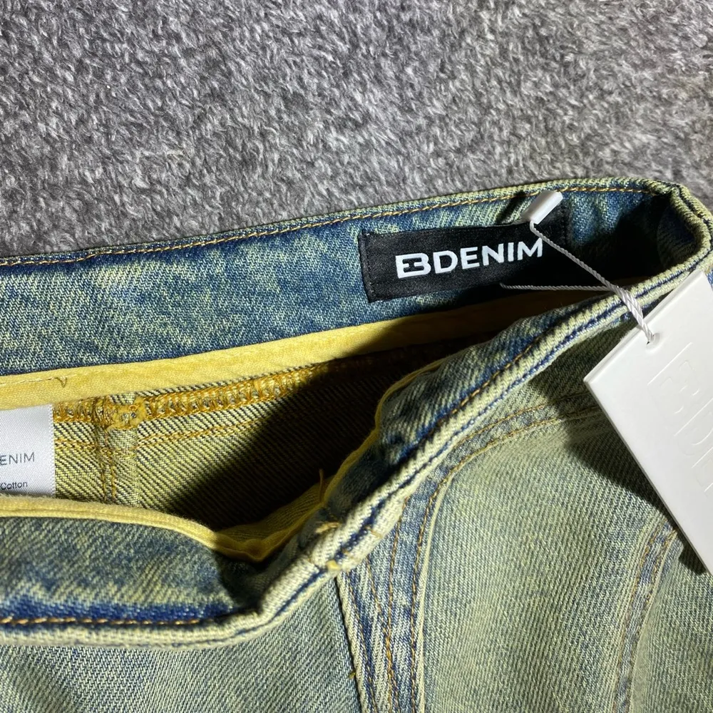 $450 NEW WITH TAGS EB DENIM Split Denim Midi Skirt‎ ( S ) Blue - Image 7