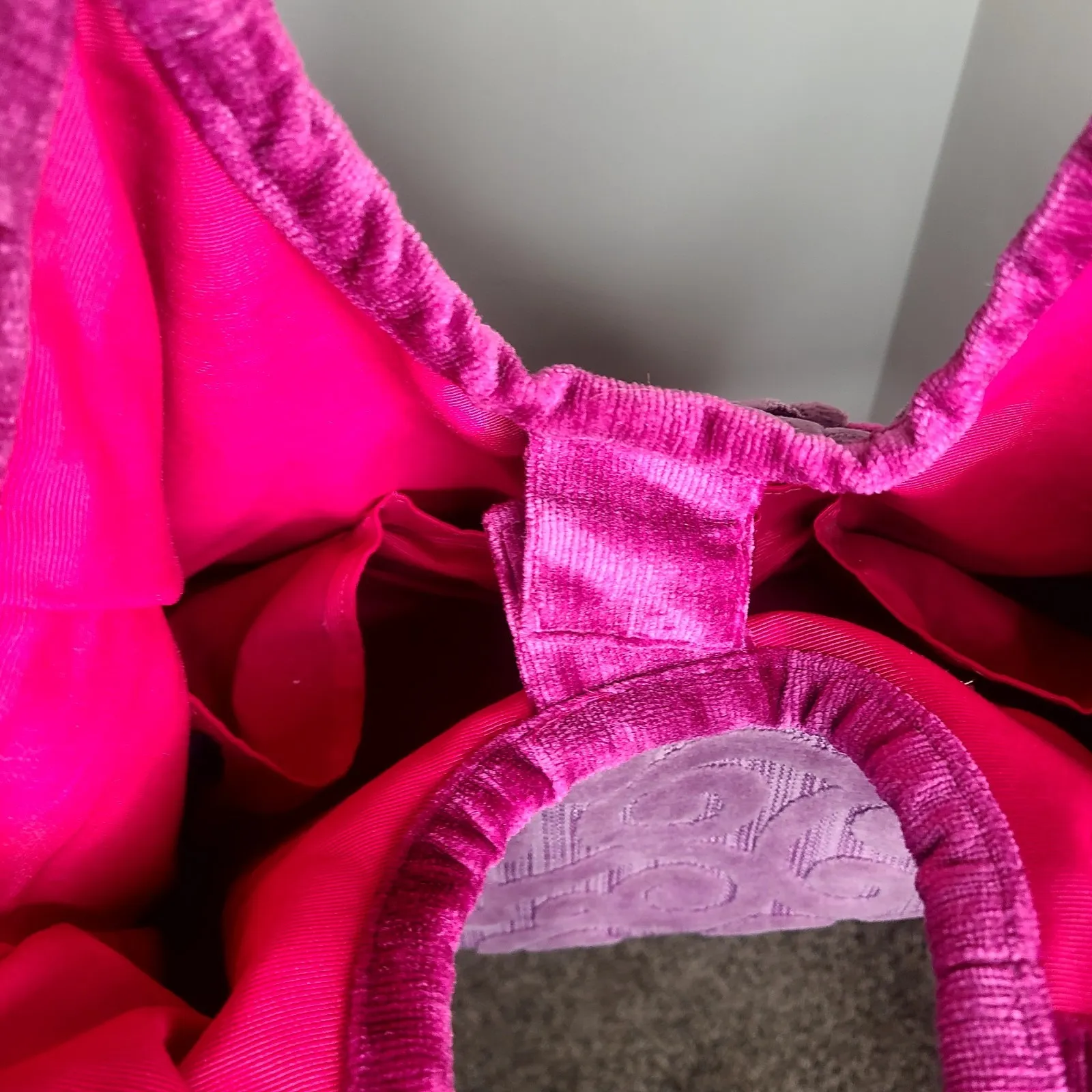 Offhand Designs Knitting Project Bag Carpet Bag Purple Pink Swirl Design Rare - Image 8