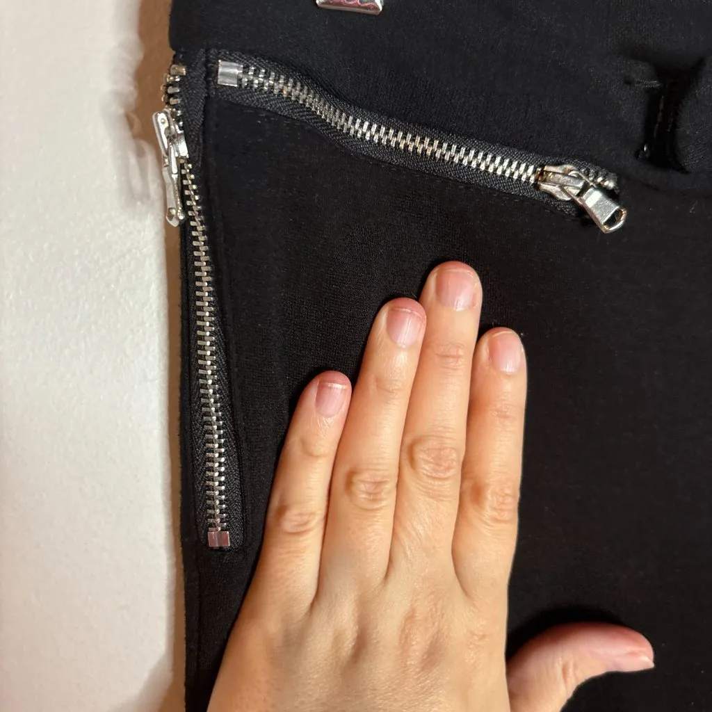 Adam Lippes black low rise zipper legging pants - Image 2