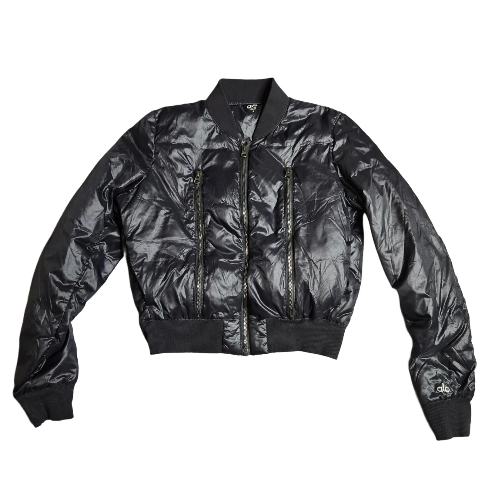 Alo Off Duty Black Women's Bomber Jacket Size: S - Image 2