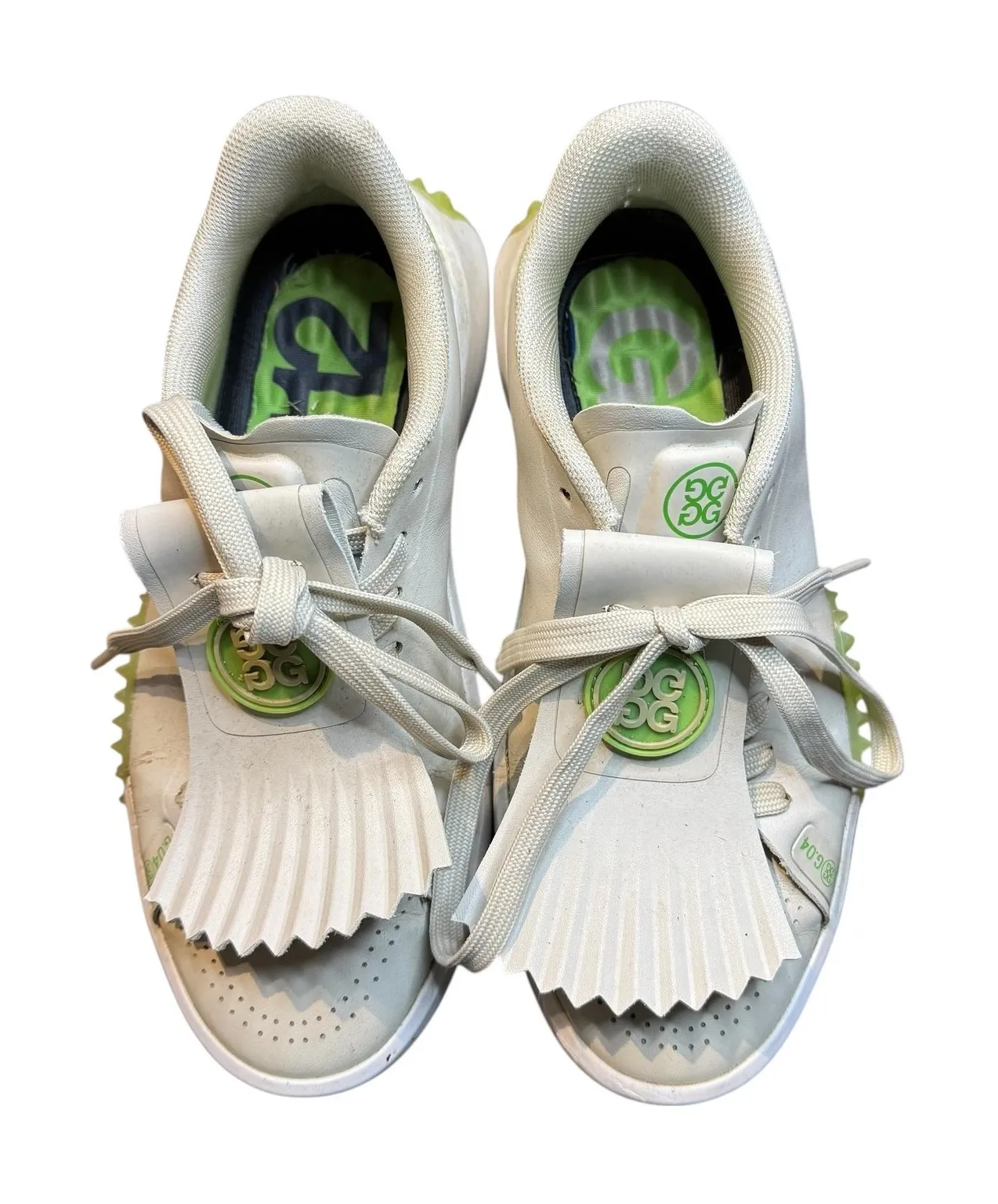G/FORE Golf Shoes Womens Size 6 Stone Lime Spikeless Kiltie G4LF23EF53 White - Image 1