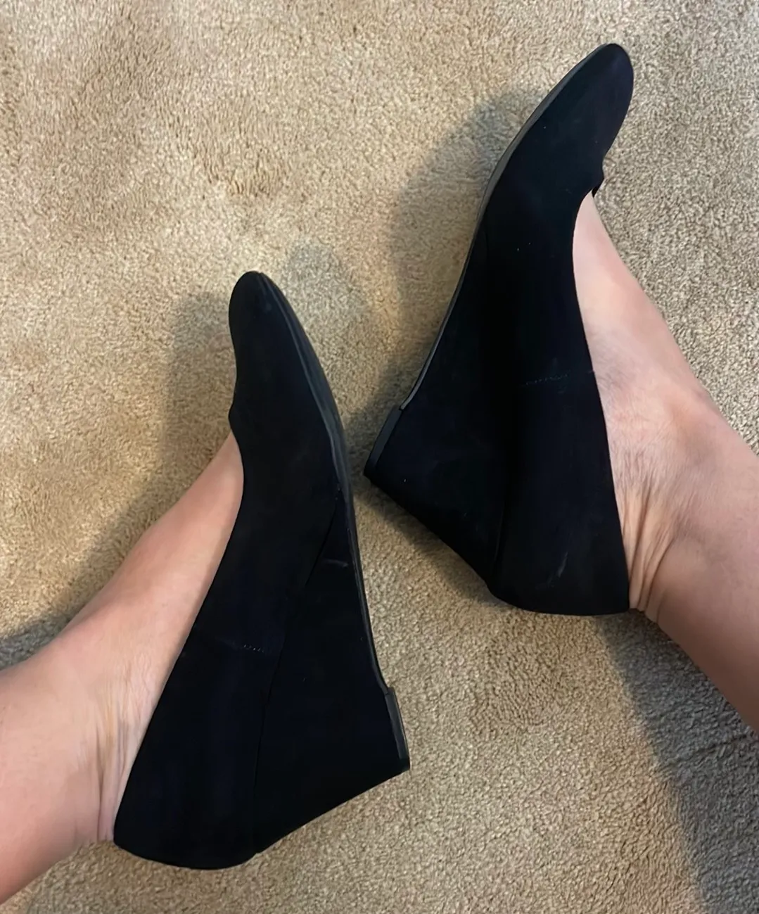 McKenzie Black Wedge Heels Size 10 - Image 2