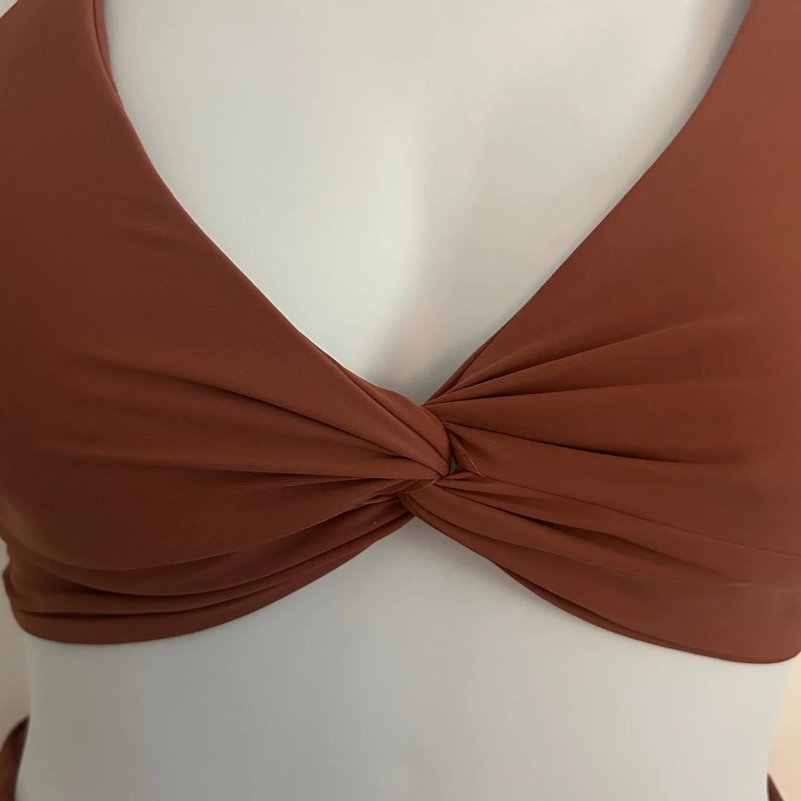 Zaful Twisted Lace Up Back High Waisted Two-Piece Padded Bikini L Large New - Image 2