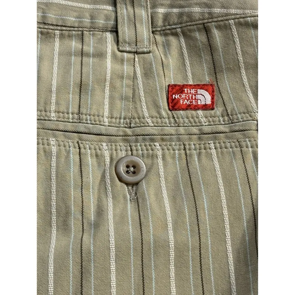 The North Face Striped Cotton Shorts Women's 8 Beige & White Bermuda - Image 9