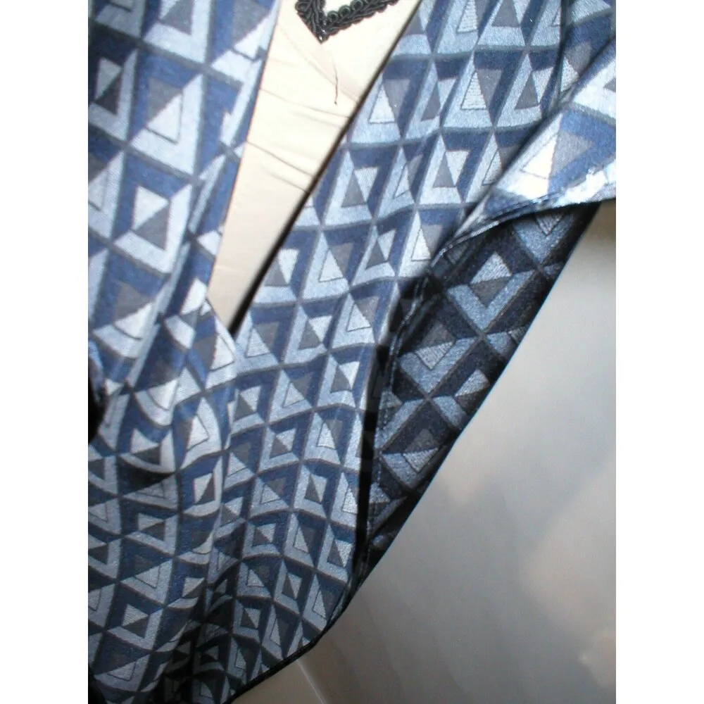 NWT W Worth NY Womens P XS Top Designer New York Blouse Silk Navy Blue Flowy Dia - Image 9