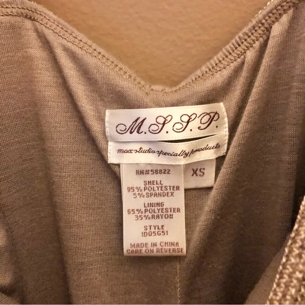 Max Studio Ruffle Fringe Sleeveless Tiered Dress Gold‎ Metallic XS - Image 5