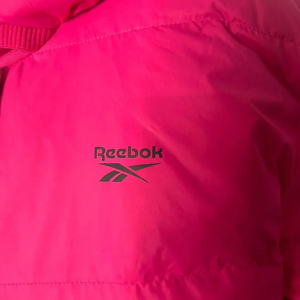 Reebok‎ Womens Down Jacket S Pink Puffer Long Sleeve Hoodie Outdoor NWT - Image 7