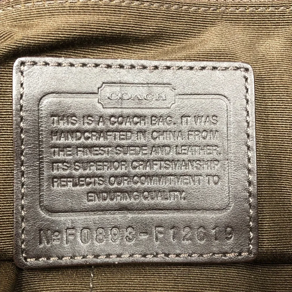 Vintage Coach purse satchel Suede w/Leather trim handbag - Image 11