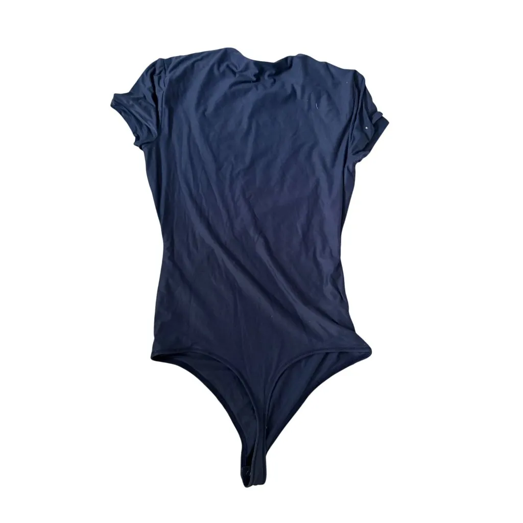 ABERCROMBIE & FITCH Navy Blue Short Sleeve Bodysuit Size Small - Image 2