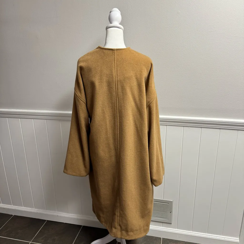 Amour Vert Irene Wool Blend Coat Long Sleeve Belted Camel Tan Small S - Image 12