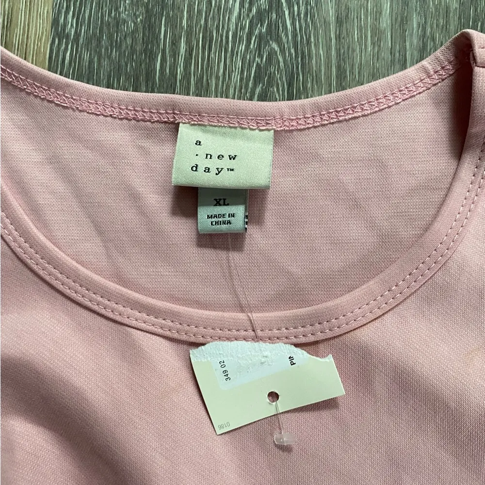 A New Day Sleeveless Gathered Waist Flattering Fitted Pink Midi‎ Dress Sz XL NWT - Image 5