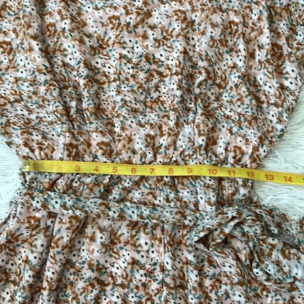 NEW PINK LILY WOMEN'S FOREVER AFTER ALL BROWN FLORAL BELTED DRESS Size Small - Image 9