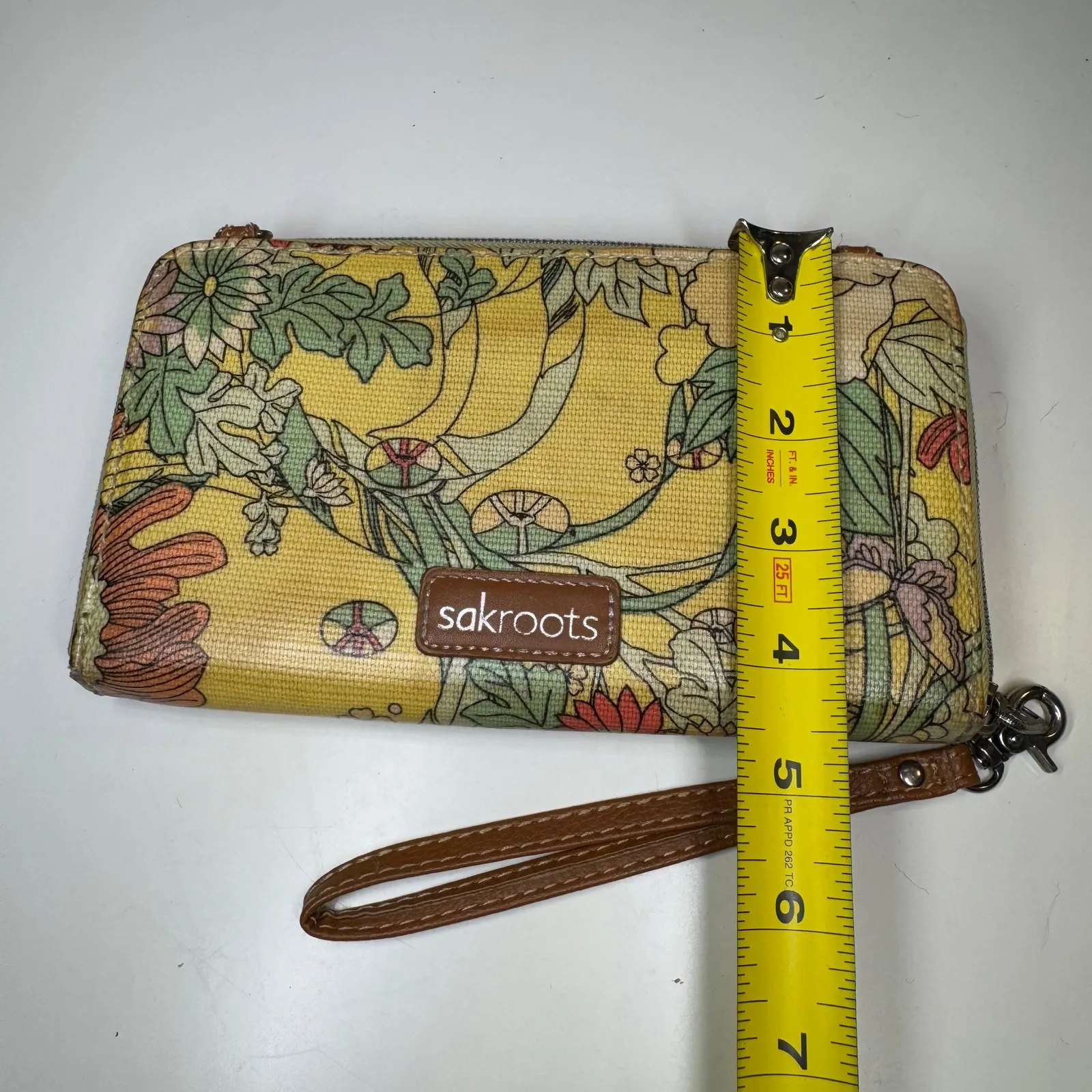 Sakroots Zip Around Wristlet Wallet Boho Floral Coated Canvas Phone Organizer - Image 8