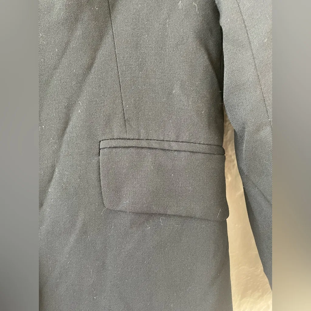 The J. Peterman Company black wool trench coat with gold accent buttons; size 6 - Image 4