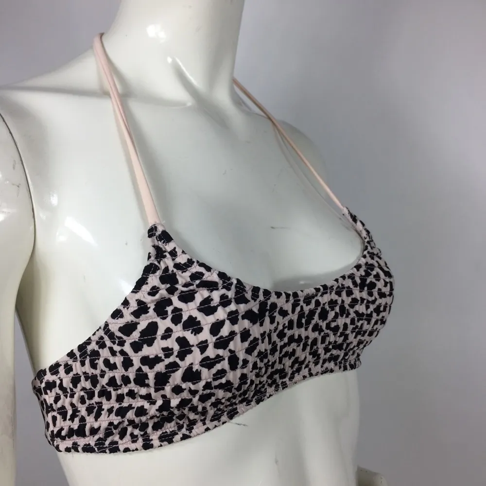 Topshop Smocked Leopard Bikini Top Blush 6 - Image 14