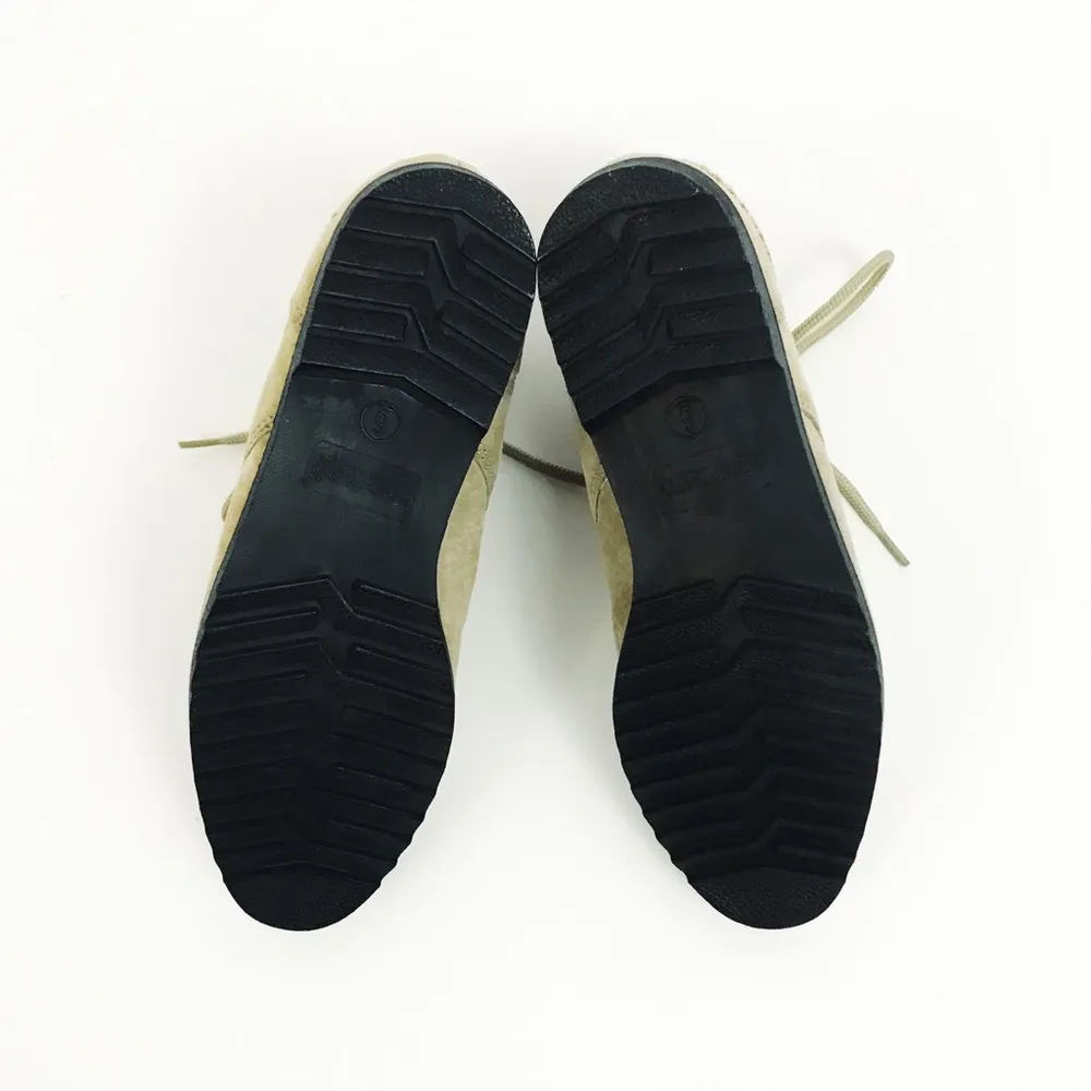 Vintage Genuine Suede Knit Cuff Ankle Boots | Size 6 Tan - Image 13