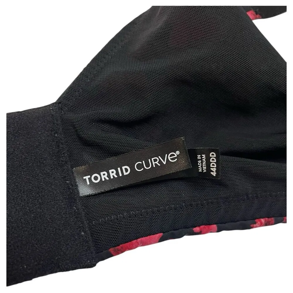 Torrid Curve Bra Womens 44DDD Floral 360 Back Smoothing Wire Free Push Up Plunge - Image 10