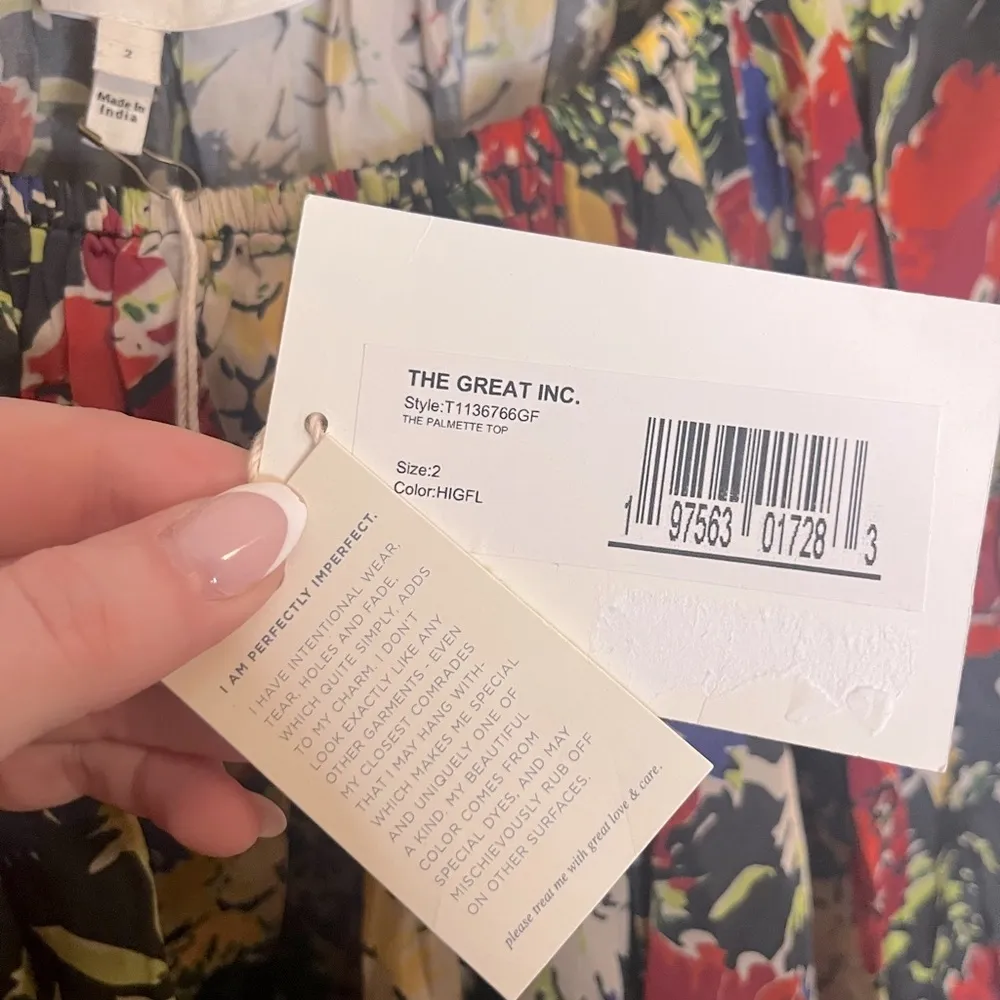 NWT THE GREAT. Palmette Blouse Size Medium Red - Image 13