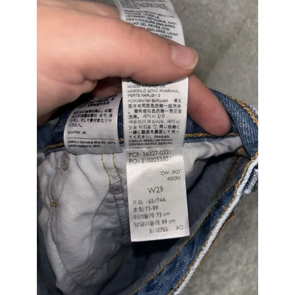 Levis 501 Shorts Women Size 29 Blue Denim Cutoff Distressed Button Fly Casual - Image 5