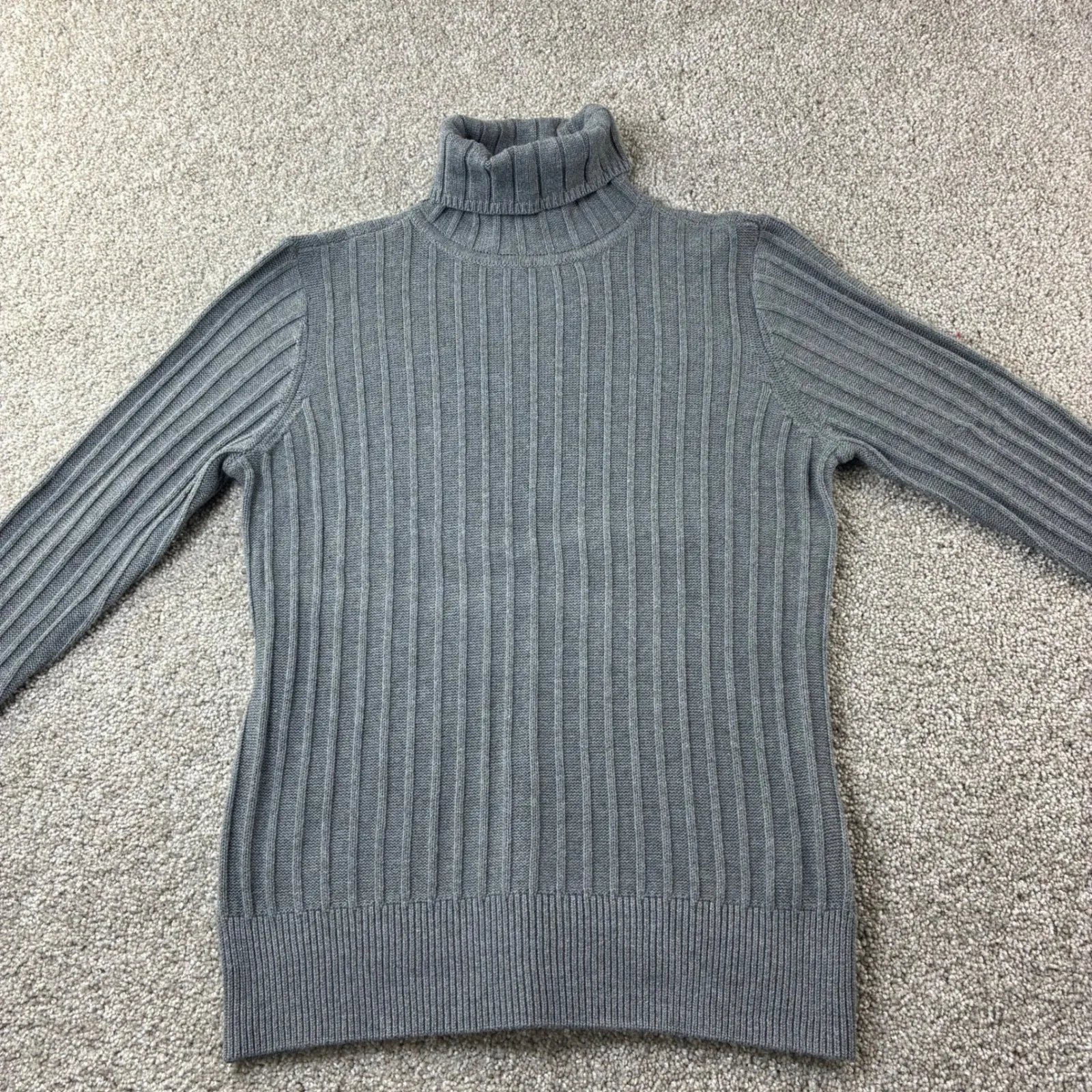 Simply‎ Vera Vera Wang Gray Turtleneck Sweater Ribbed Knit Womens Size M Casual - Image 2