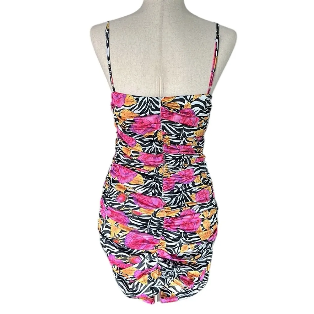 Akira flowered bodycon side ruching mini dress - Image 7