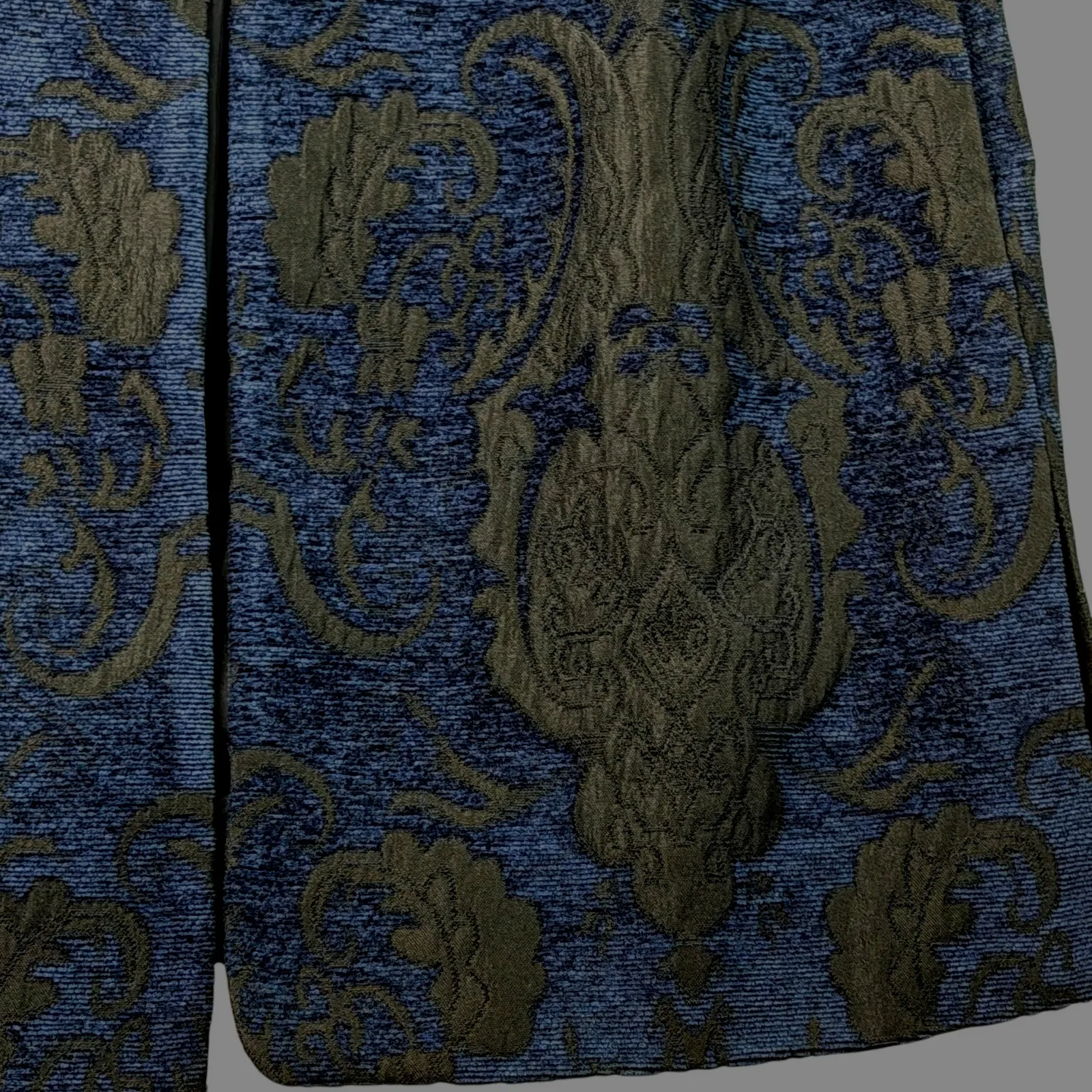 Lucky Brand Brocade Open Front Swing Jacket  Womens XL Navy Black Jacquard - Image 4