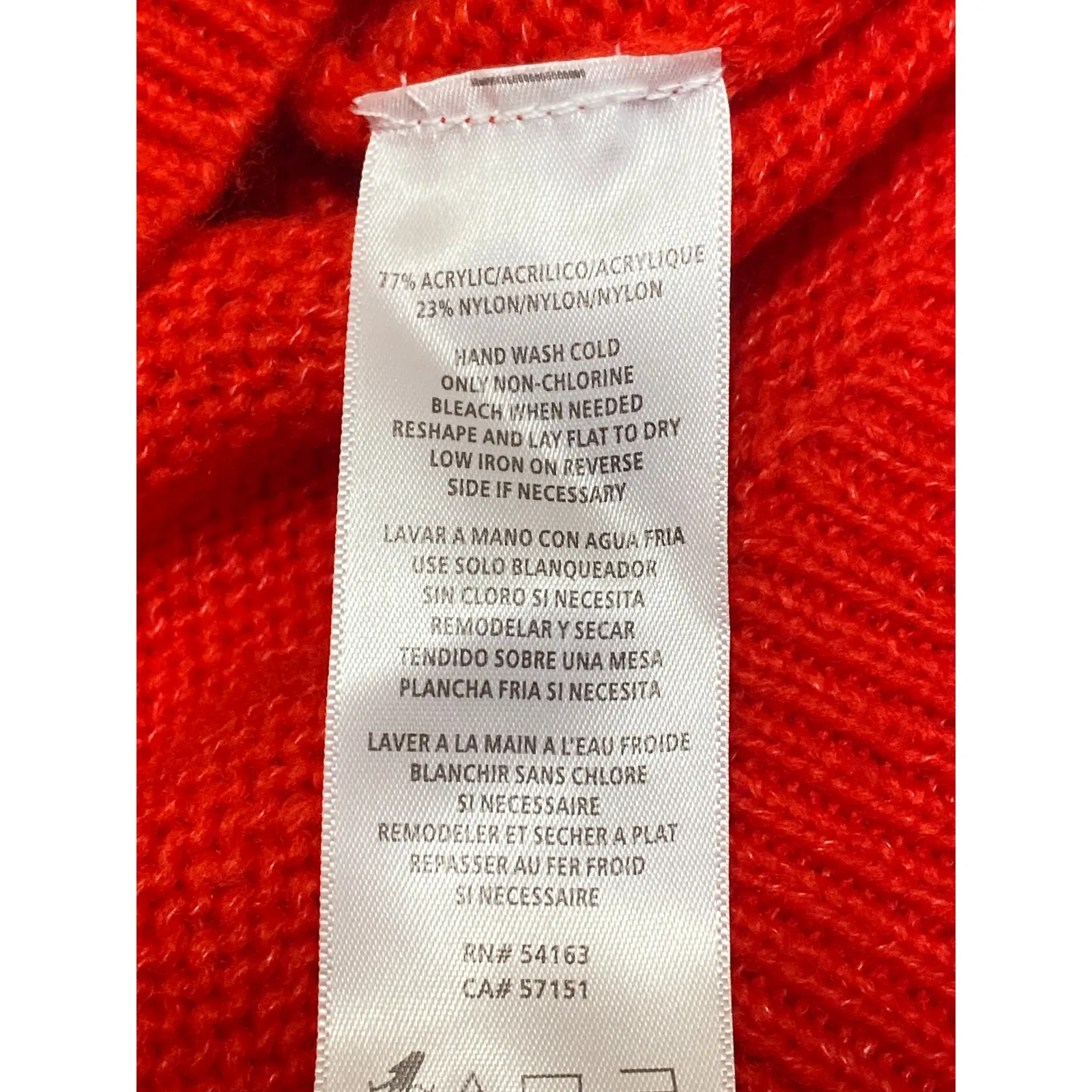 Calvin Klein Jeans Women's Red CK Logo Long Sleeve Crewneck Sweater Top Size S - Image 5