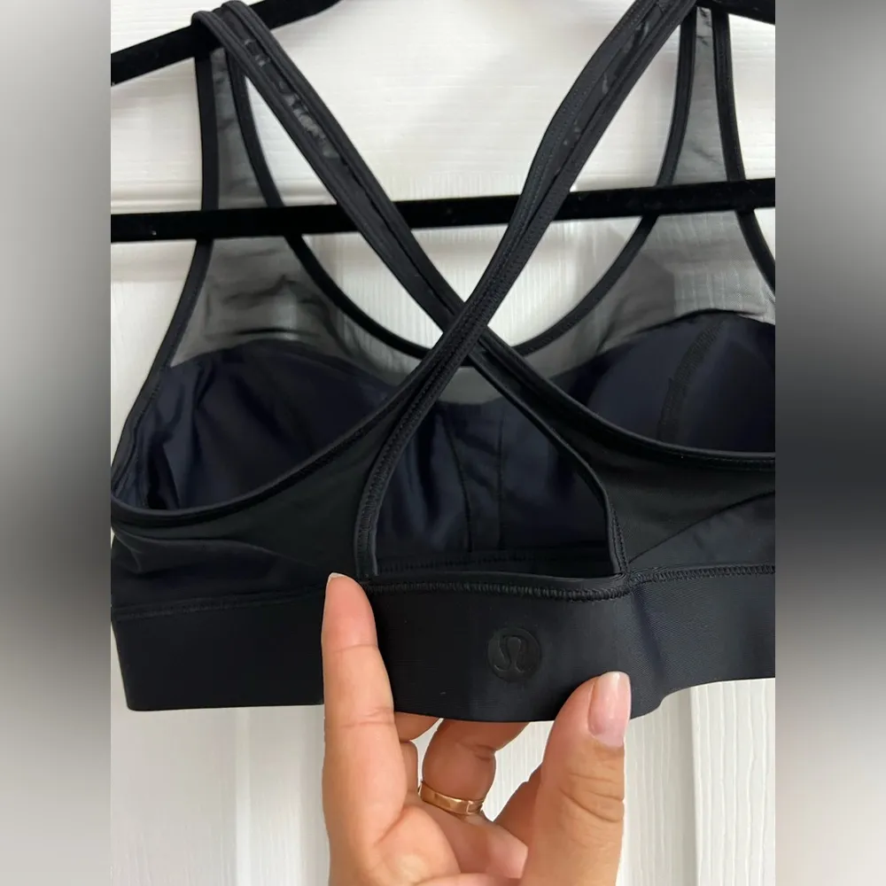 LULULEMON MESH CROSS BACK SPORTS BRA black size 4 - Image 4