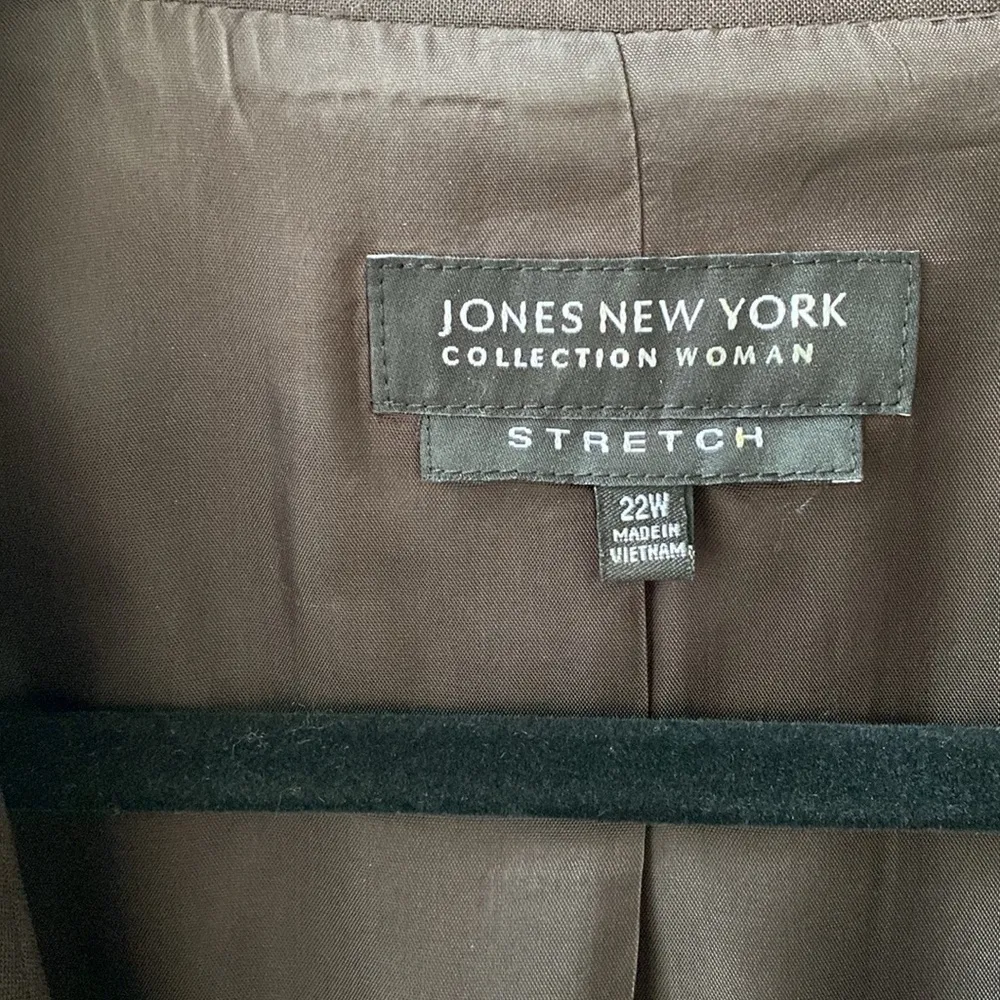 🤎 Jones New York Lightweight Stretch Wool-Blend 2-Button Lined Blazer Brown 22W - Image 5
