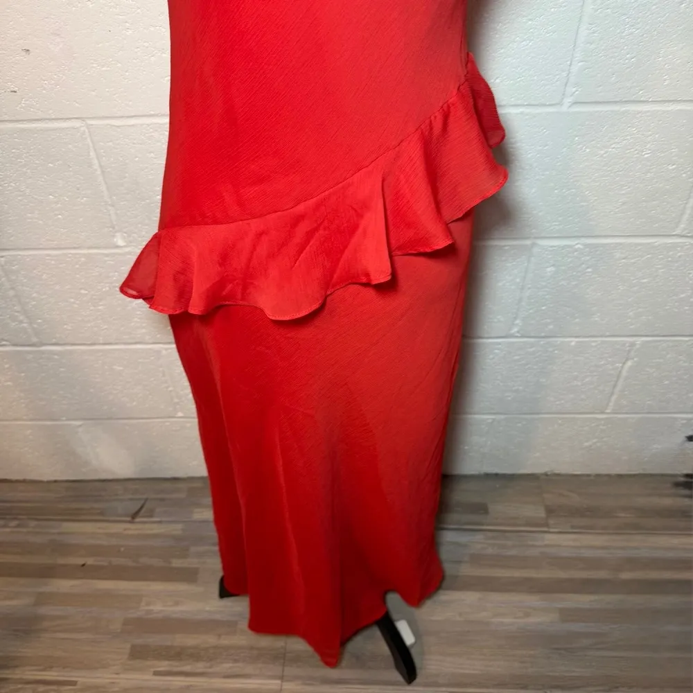 A New Day Women's Red Long Ruffled Slip Dress - Image 6