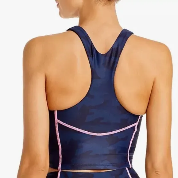 Bloomingdale’s Exclusive Athletic Shelf Bra Recerback Sports Bra Top Aqua Size S - Image 2