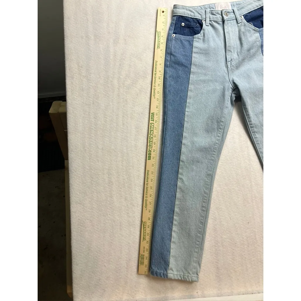 Blush Boutique Two Tone Color Block Jeans Womens Size S High Rise Denim Cotton - Image 7